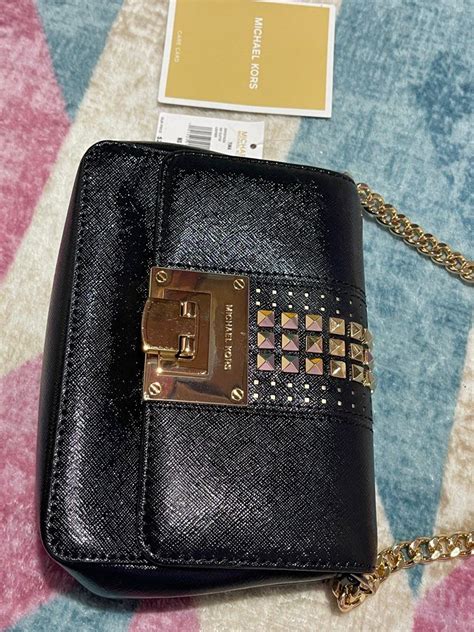 michael kors tina leather clutch